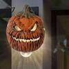Wearable Pumpkin Mask with Elastic Strap Halloween Head Light Cover Mask, 3D Scary Face Lamp Outdoor Porch Decorations Shade for Garage, Cosplay