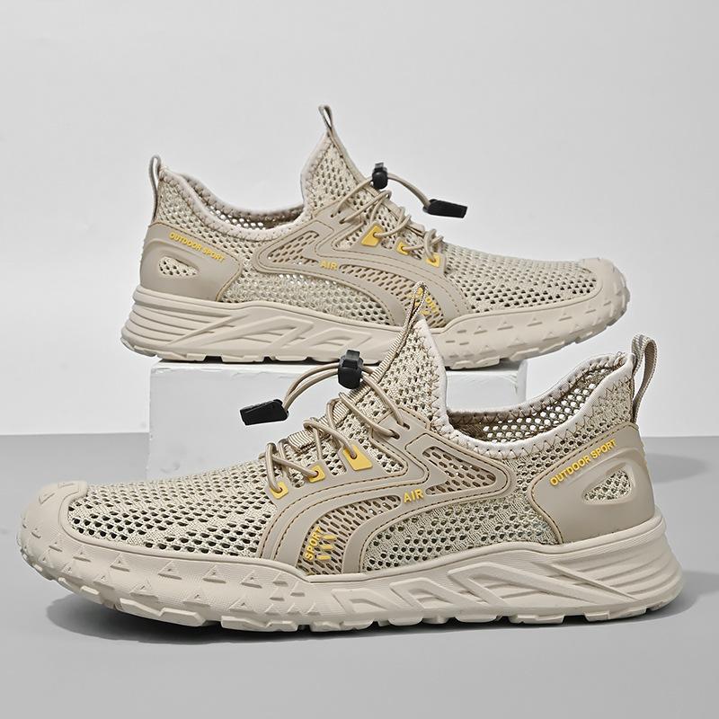 

Чоловіче взуття літні дихаючі сітчасті кросівки для активного відпочинку, гірського туризму, сітчасті тонкі легкі взуття для броду, великого розміру 46