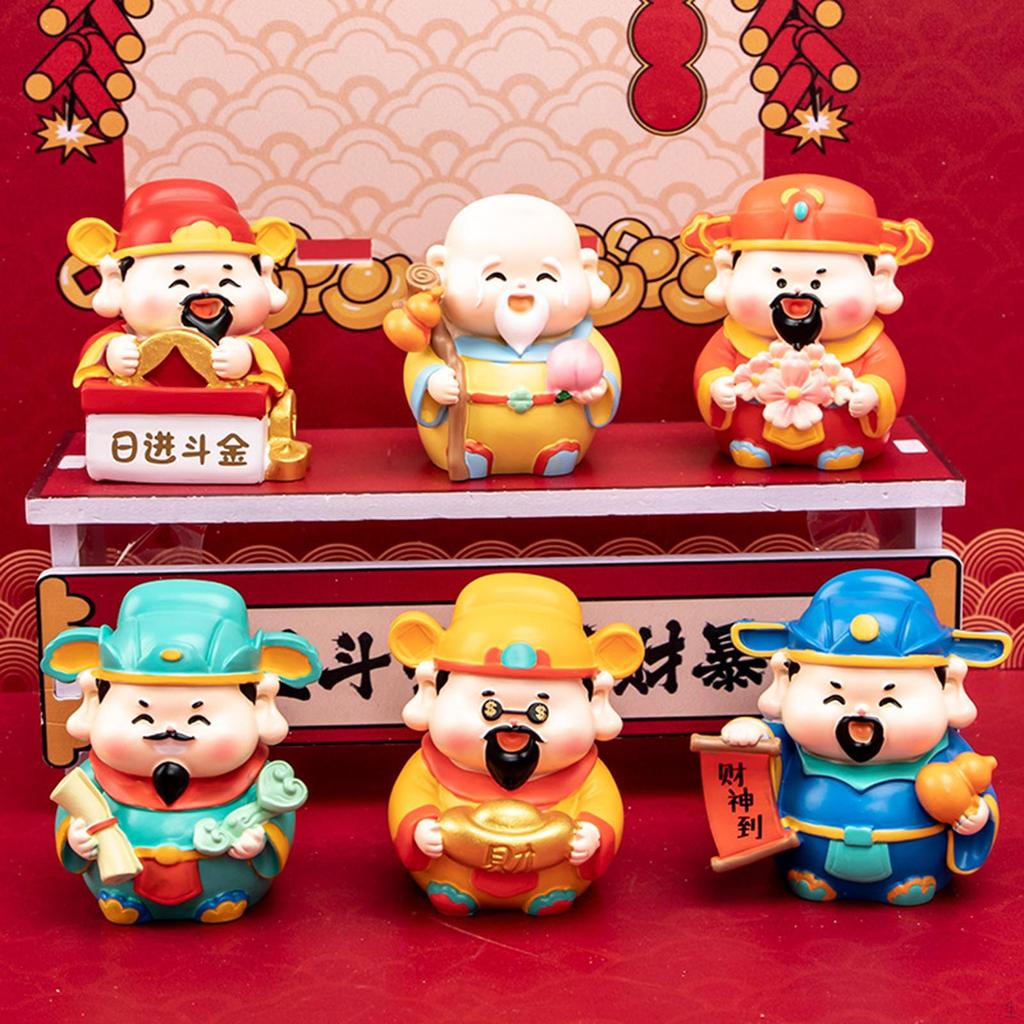 Miniature Figure Sculptures Wealth God for Boys Girls Adults Children