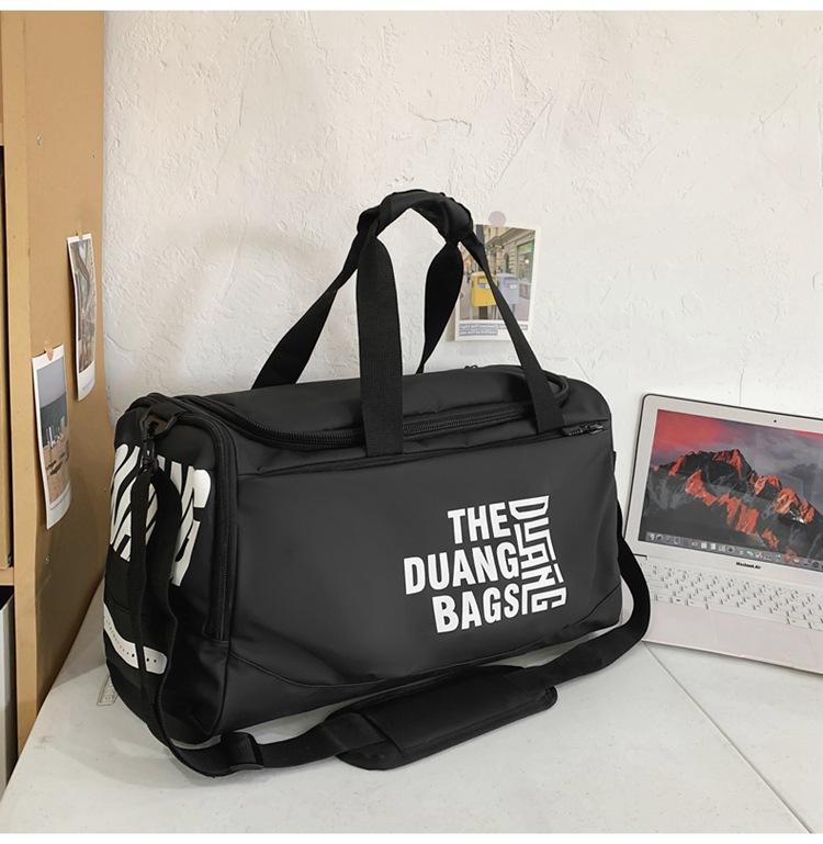 Fitness bag Large capacity Multifunctional independent shoe compartment Short trip Luggage bag Casual letter messenger travel bag