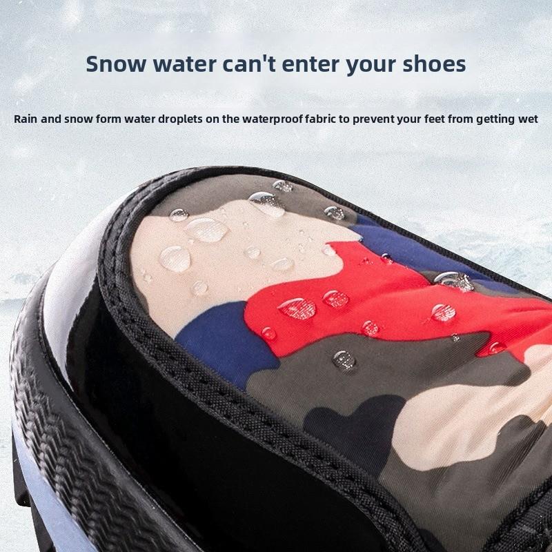 Fashion Winter Couple Boots Plush Warm Snow Boots Mid-calf Cotton Shoes Plush Couple Winter Boot Outdoor Non Slip Platform Boots for Men