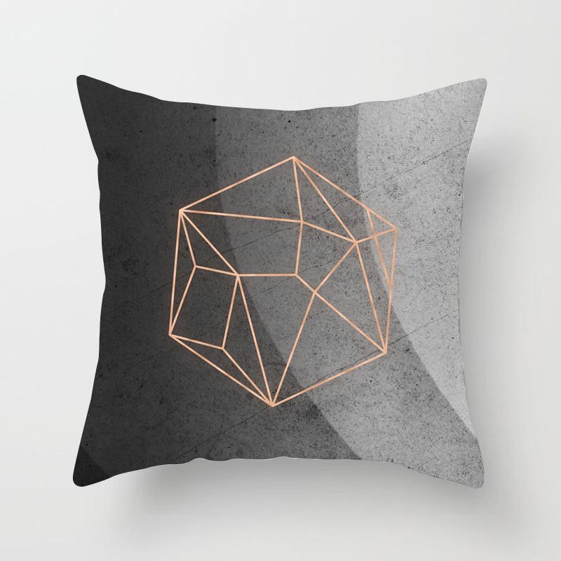 Nordisches Schwarz-Weißes Geometrisches Kissen, Sofataille, Pfirsichleder Samt Kissenbezug, Warmer Fauler Seitenschlaf
