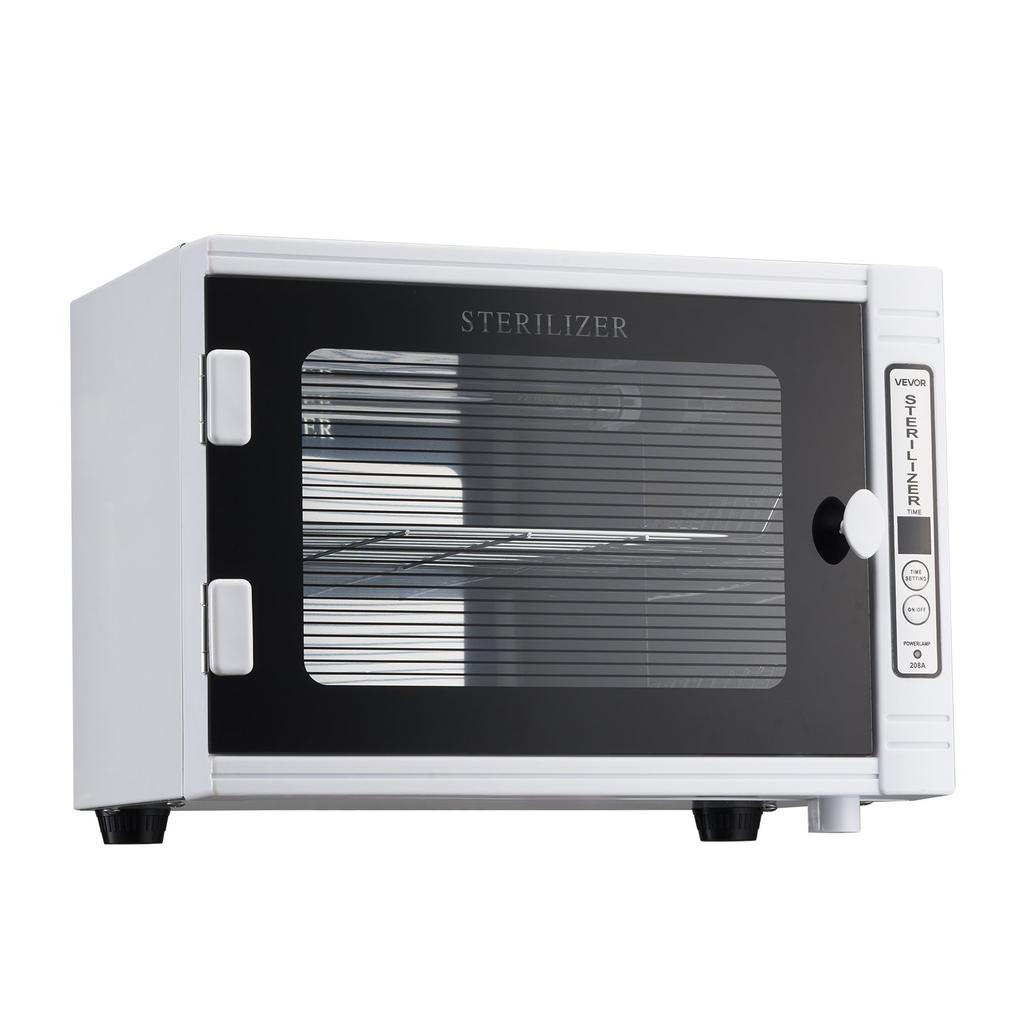 VEVOR Nail Tool Cleaning Machine, 12L Large Capacity, Tool Cabinet Cleaner Box with Timer Setting, Tempered Glass Door, 185nm Wavelength, for Labs