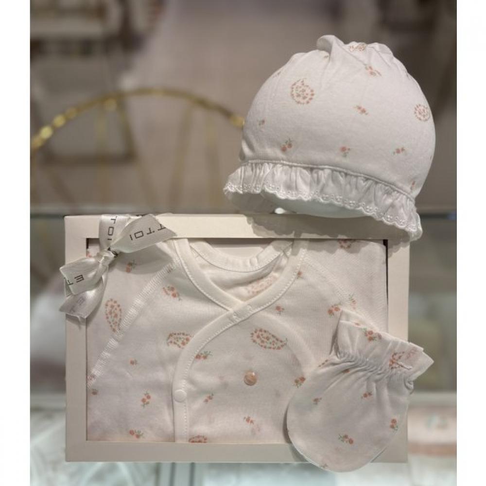 Ettoi Lurshel Baby Bodysuit X Laura Mo X Mittens Set  07s117081w5 Ivory/3M(60)