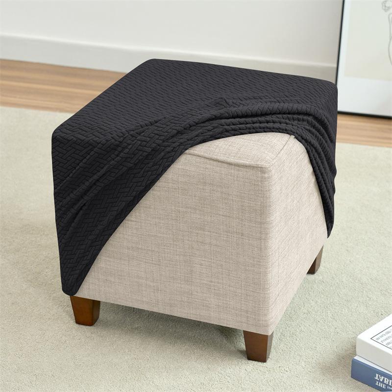 

Twill Jacquard Pedal Stool Protector for Home Use Hotel Sofa Footrest Cover Square Footrest Protector Durable Durable Useful 33*33*38CM чёрный