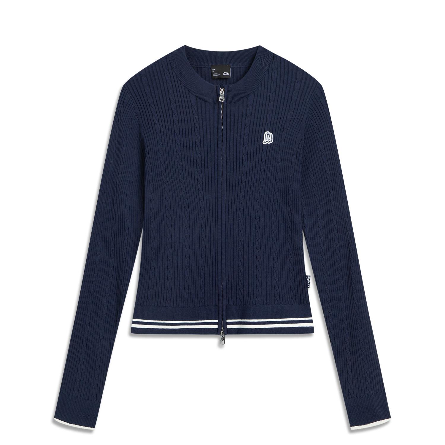 

Li Ning Серия Спортивный Стиль Однотонный Кардиган на Молнии Мягкий Удобный Дышащий Универсальный Свитер с Длинным Рукавом Женский свитер AMBV430-1 L