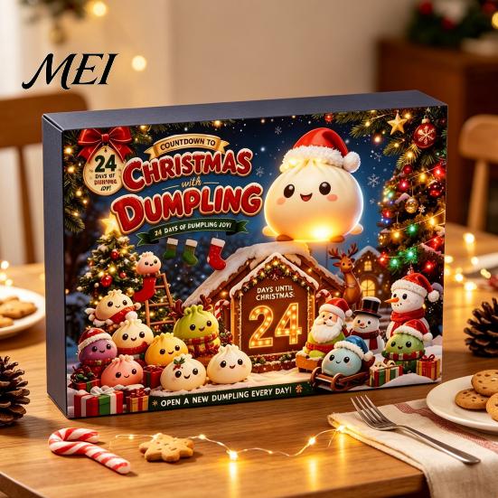 Collectible Mini Plushies Christmas Squeezy Toy Advent Calendar 2026, 24 Days Dumpling Toys Countdown Cute Animal Soft Calendar, Decor Jumbo