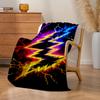 1pc Vibrant Lightning Bolt Print Flannel Blanket - Soft, Warm, and Machine Washable | Minimalist Home Decor for Sofa, Bedroom