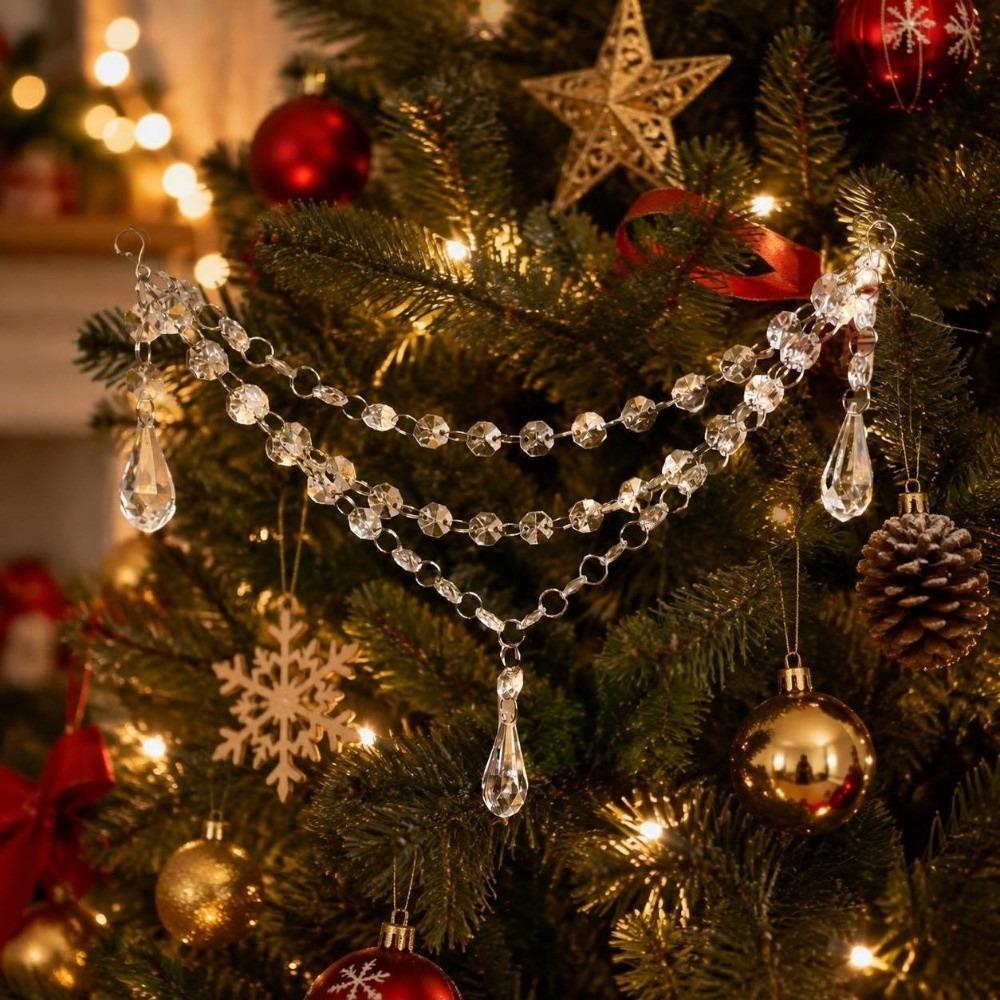 Acrylic Crystals Christmas Decorations 3 Layer Rhinestone Beads Pendant Wedding Party