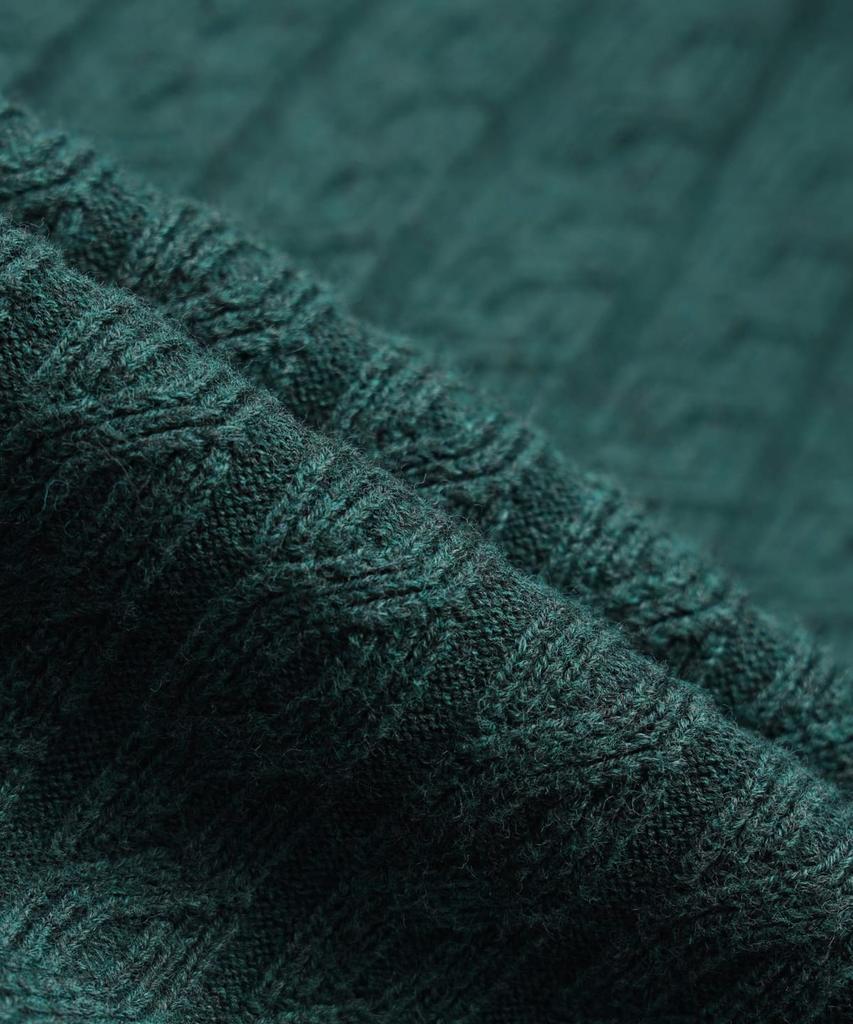 Brooks Brothers Cotton Cable Polo Cardigan (Green) (Bbwcmmf302)