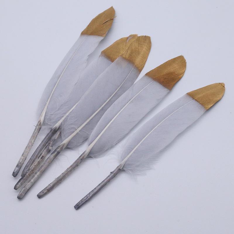 Kleines gerades Messer Farbverlauf Zweifarbig Feder Gänsefeder DIY Schmuckzubehör Kunsthandwerk Dekoration Handgemachte Materialien
