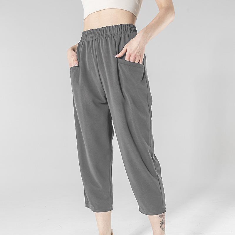 Women S Plus Size Straight Leg Thin 3 4 Length Casual Pants