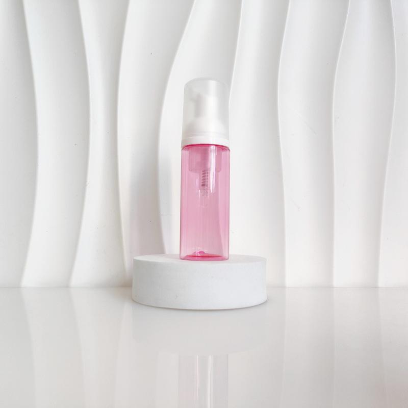 60ml Red Translucent Mousse Dispenser: Cosmetic Brush Foam Bottle for Face Wash and Travel Use