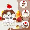 Handgehäkelte Pudding-Puppe Mit Positiver Karte Heimzimmerdekoration Emotionaler Inspirierender Support Pudding Schreibtisch-Ornament