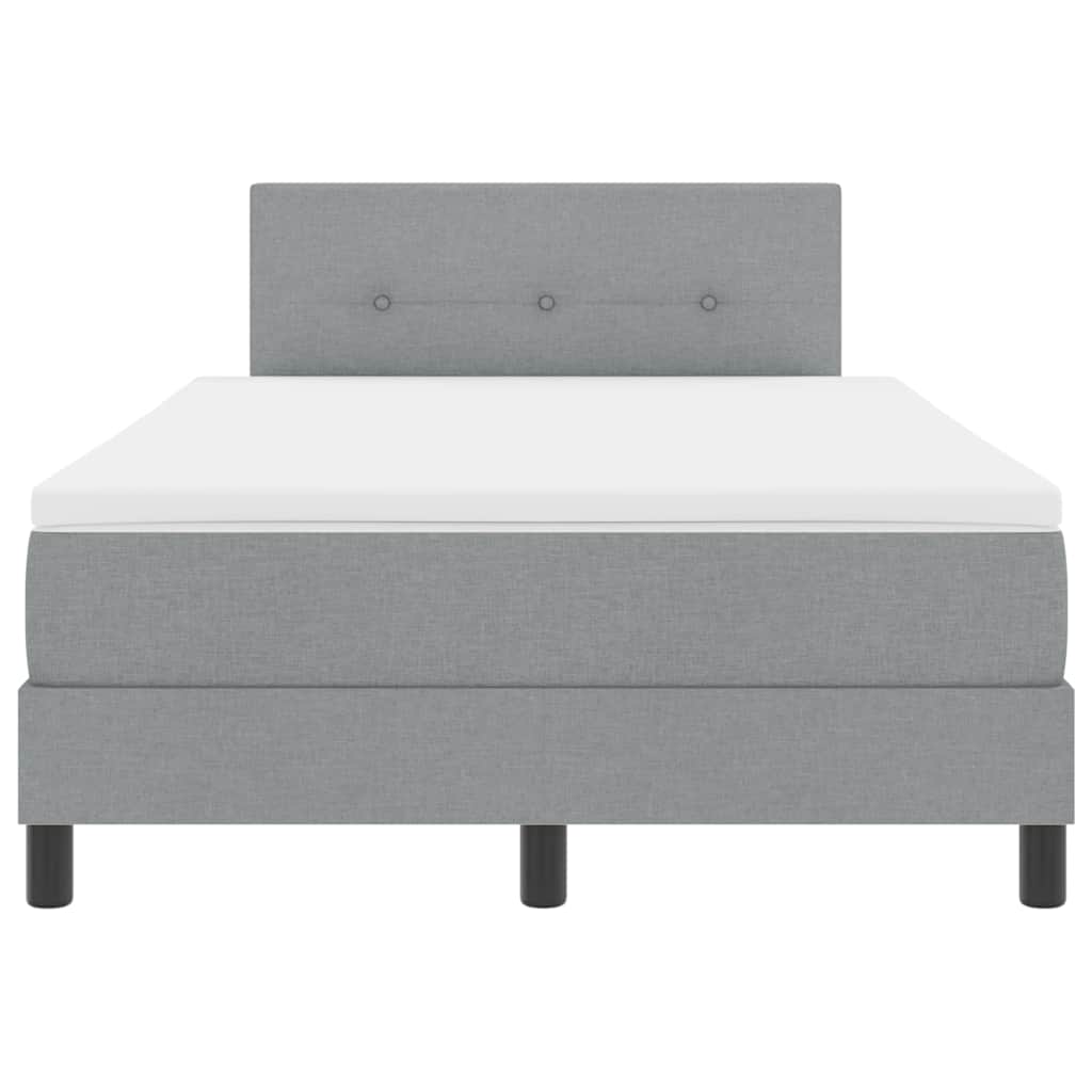 Boxspring Bed with LED Light Strips Light Gray 120 x 190 cm Fabric