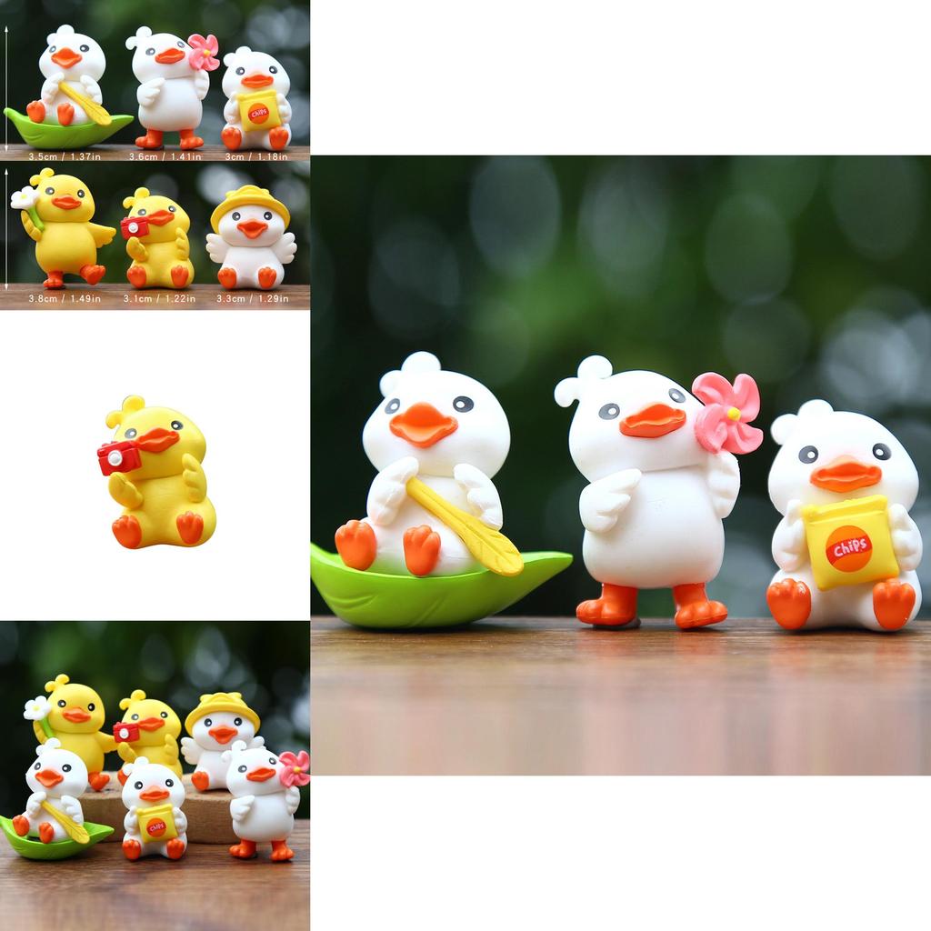 Cute Cartoon Yellow Duck Figurine For Car Decor And Photography Pvc Collectible Toy
