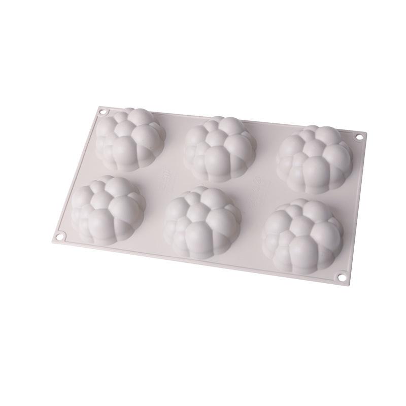 6-Cavity Cloud Bubble Silicone Mold - Fondant Cake Decoration Mousse Pudding Chocolate DIY Baking