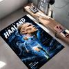 Soccer Star Area Rug, Erling Haaland Manchester City 9 Born to Score Blue Lightning Print, Football Fan Decor, Non-Slip Mat