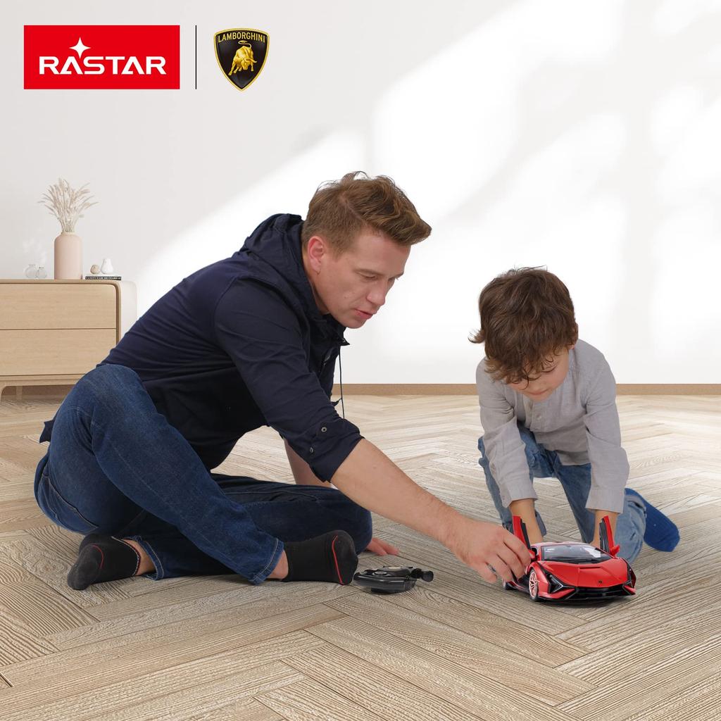RASTAR Scale Lamborghini RC Manually Openable for Kids 1/14 Sián Car, 2.4GHz Red, Doors,