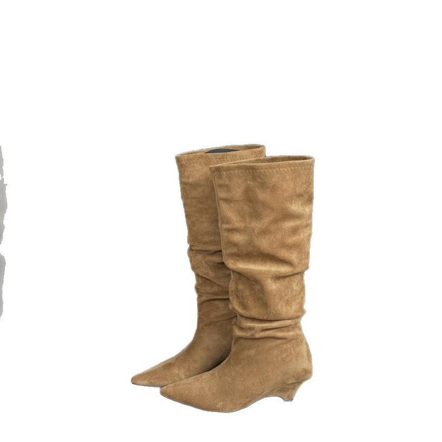 Inner heightening pointed summer western cowboy boots women's boots 2025 new spring and autumn stacking boots knight boots