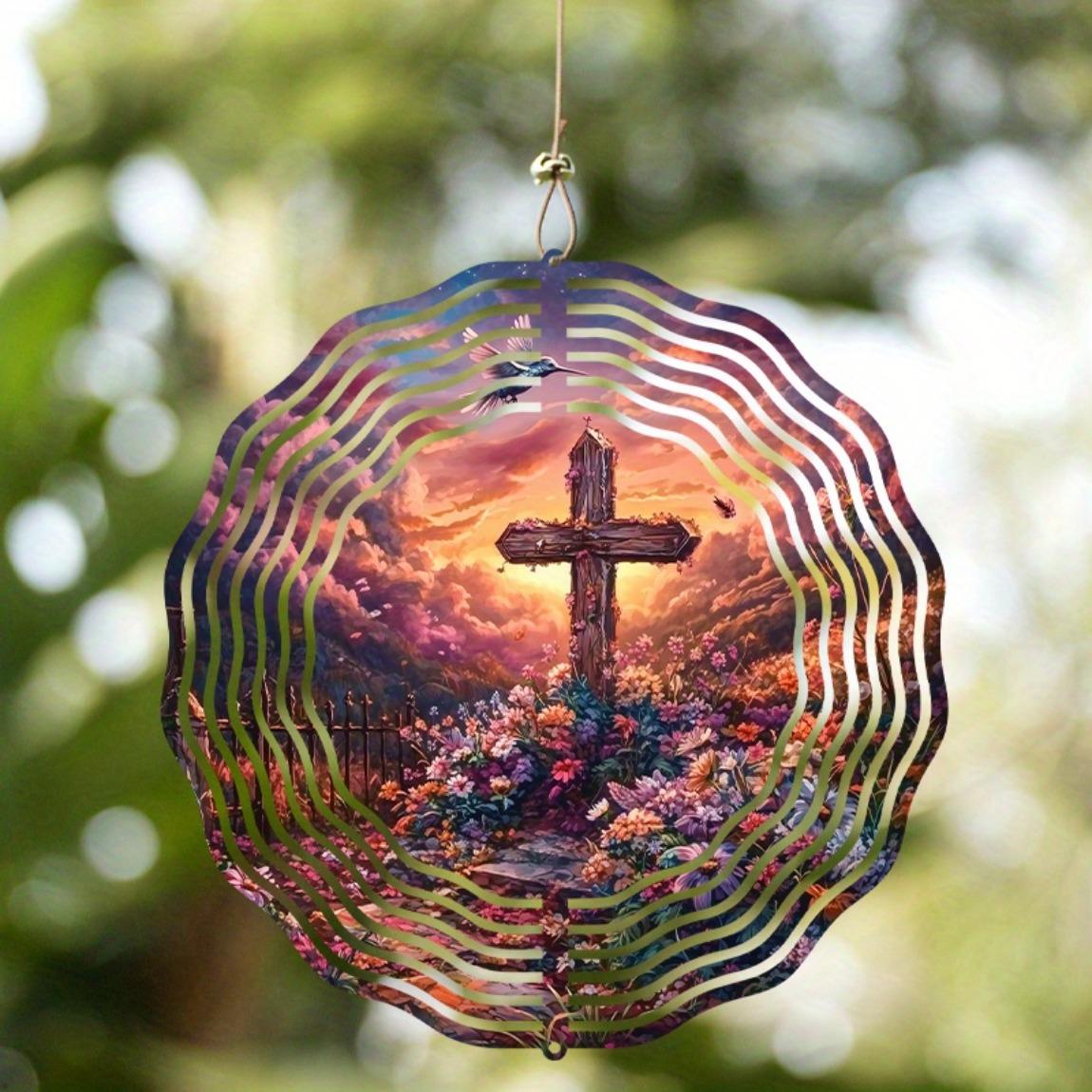 

Outdoor Metal Wind Chime Sculpture Kinetic Spinner for Garden Yard Decor 01A