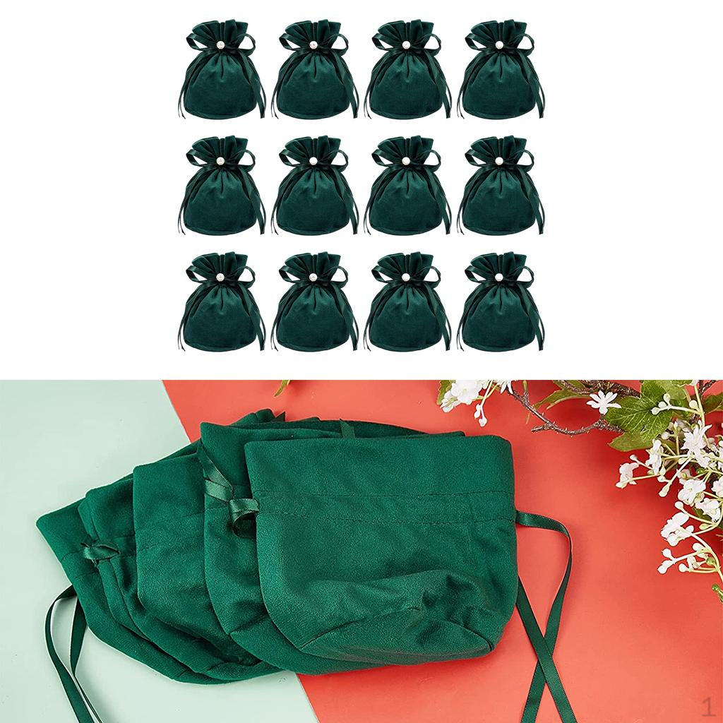 

12Pcs 3.9x4.7in Soft Velvet Bag Jewelry Pouches Wrap Beads