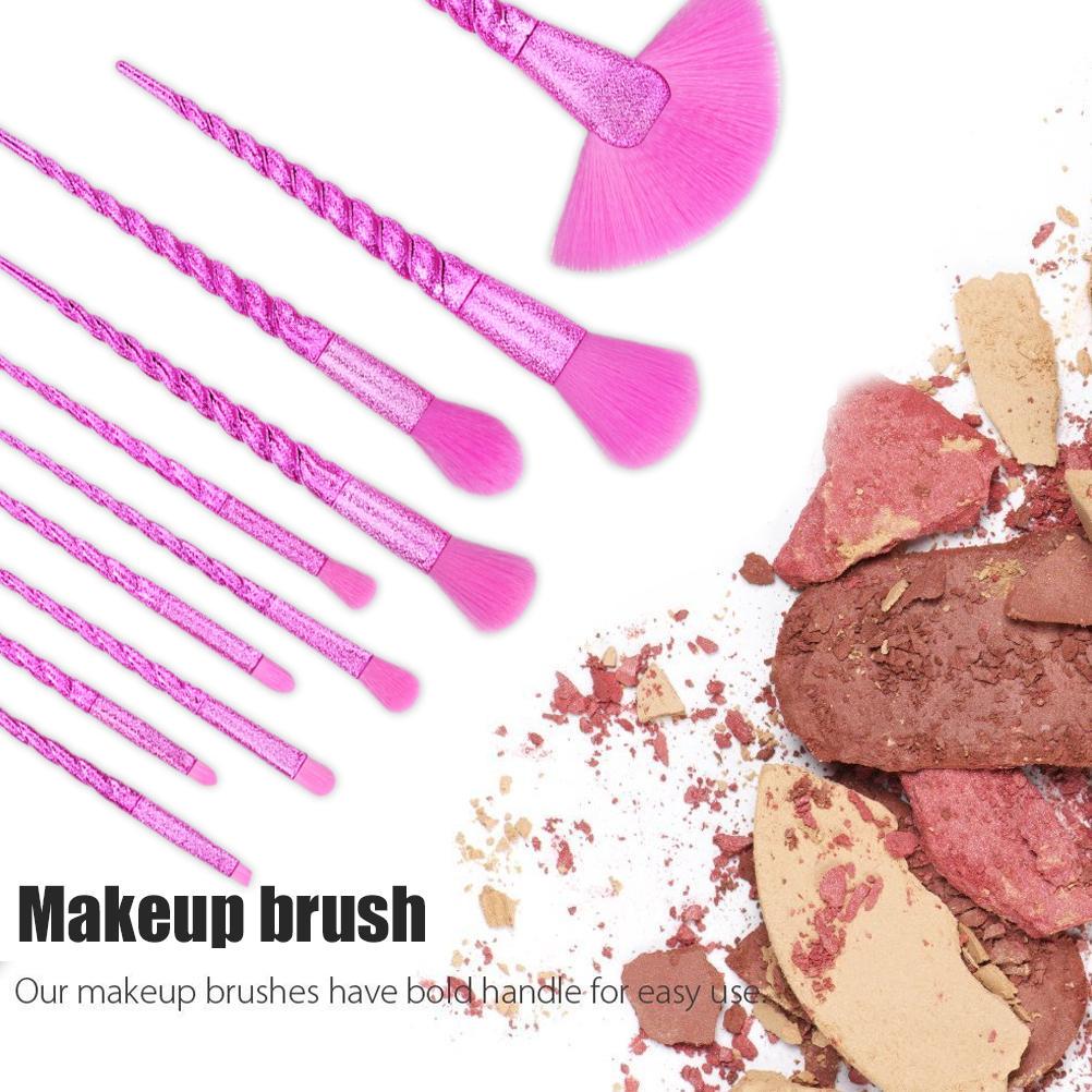 Shadow 7 Piece 10 Piece Makeup Brush Set, Electroplated Frosted Spiral Handle, Fan Shaped Eyeshadow Brushes, Beauty