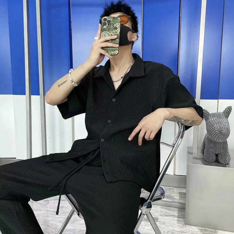 Herrenbekleidung Locker Kurzärmeliges Hemd Freizeithose Sommer Zweiteiler