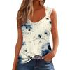 Womens Tank Top V Neck Basic Printed Casual Flowy Sleeveless Deep Side Cut Tops For Women