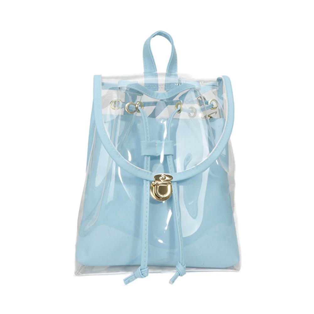 

ПВХ прозрачный рюкзак водонепроницаемый прозрачный рюкзак для ноутбука большой емкости милый школьный рюкзак походная дорожная сумка для кемпинга синий