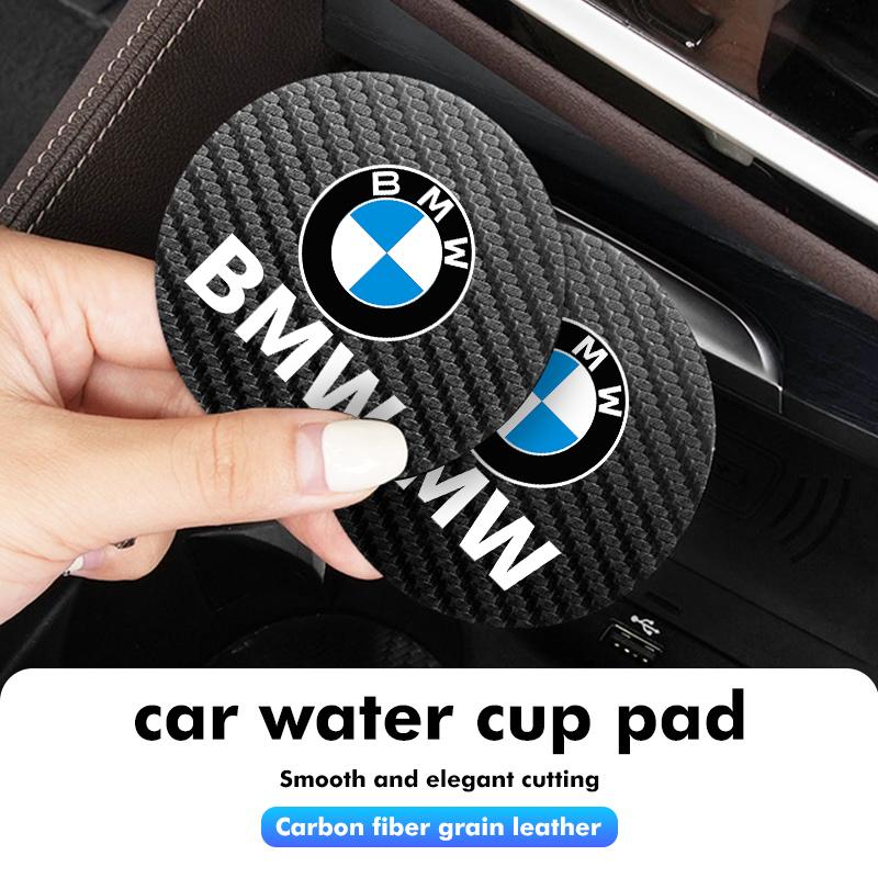 2pcs Car Water Cup Mats Carbon Fiber Coaster Non-Slip Pad For BMW M3 M5 X3 E93 F10 F20 F30 F40 F15 F25 F26 F31 F49 F86 wzdr27