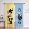 2 Pcs Of Hot-Blooded Anime Japanese-Style Printed Curtains For Children's Rooms, Dormitories, Living Rooms, Decorative Curtains