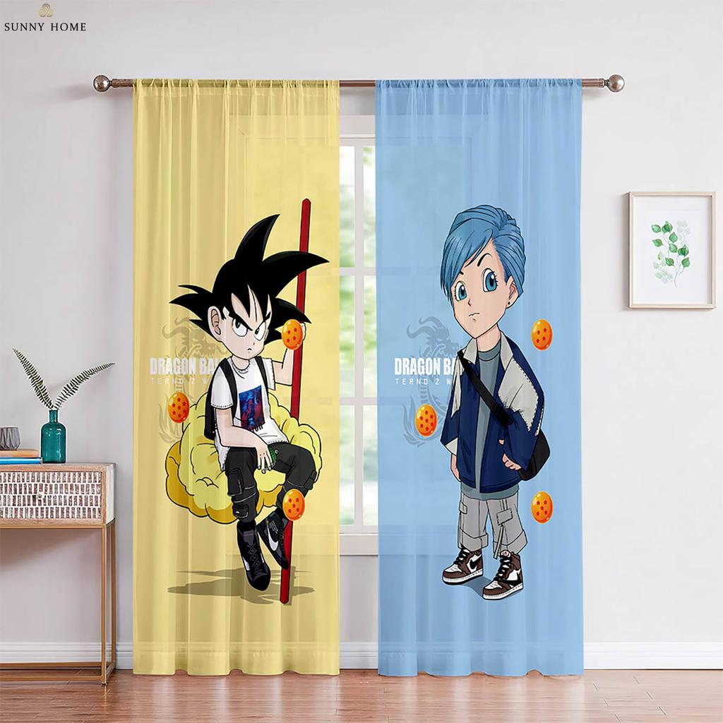 2 Pcs Of Hot-Blooded Anime Japanese-Style Printed Curtains For Children's Rooms, Dormitories, Living Rooms, Decorative Curtains