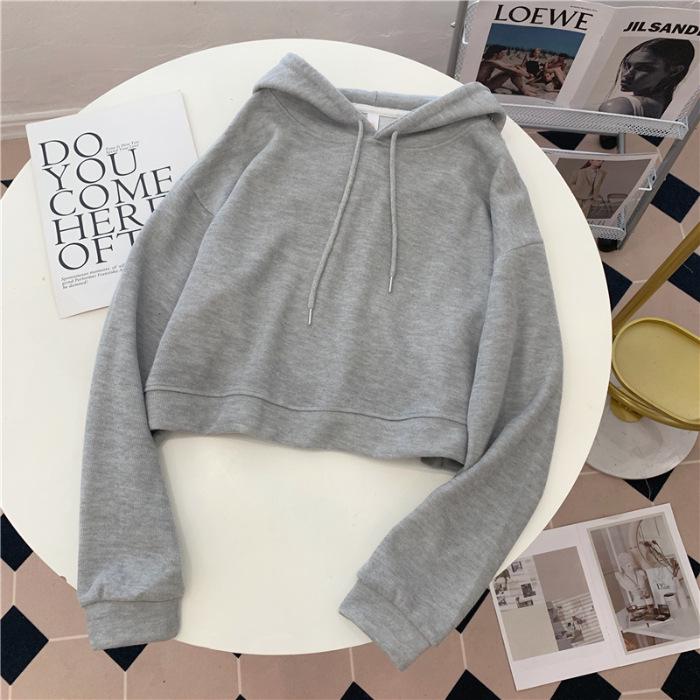 Damen Frühlings- & Herbst-Kapuzenpullover Locker, Koreanischer Schick & Hongkong-Stil, Trendige Kurze Jacke Top