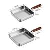 1PC Stainless Steel Flat Bottomed Pan Square Frying Pan, Round Non  Pan, Flat Bottomed Pan Convenient Pour Spout Kitchen Tools