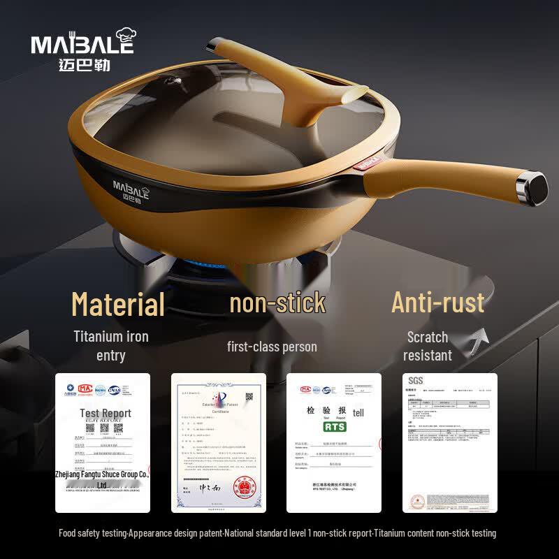 Maibale 32cm Titanium Non-Stick Wok