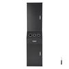 Salon Storage Cabinet, Barber Salon Station for Hair Stylist, Hair Stylist Station Set, with 3 Hair Dryer Holders, Cabinets, and A Drawer, Black