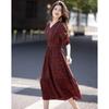 Demana French Style Printed Chiffon V-neck Dress