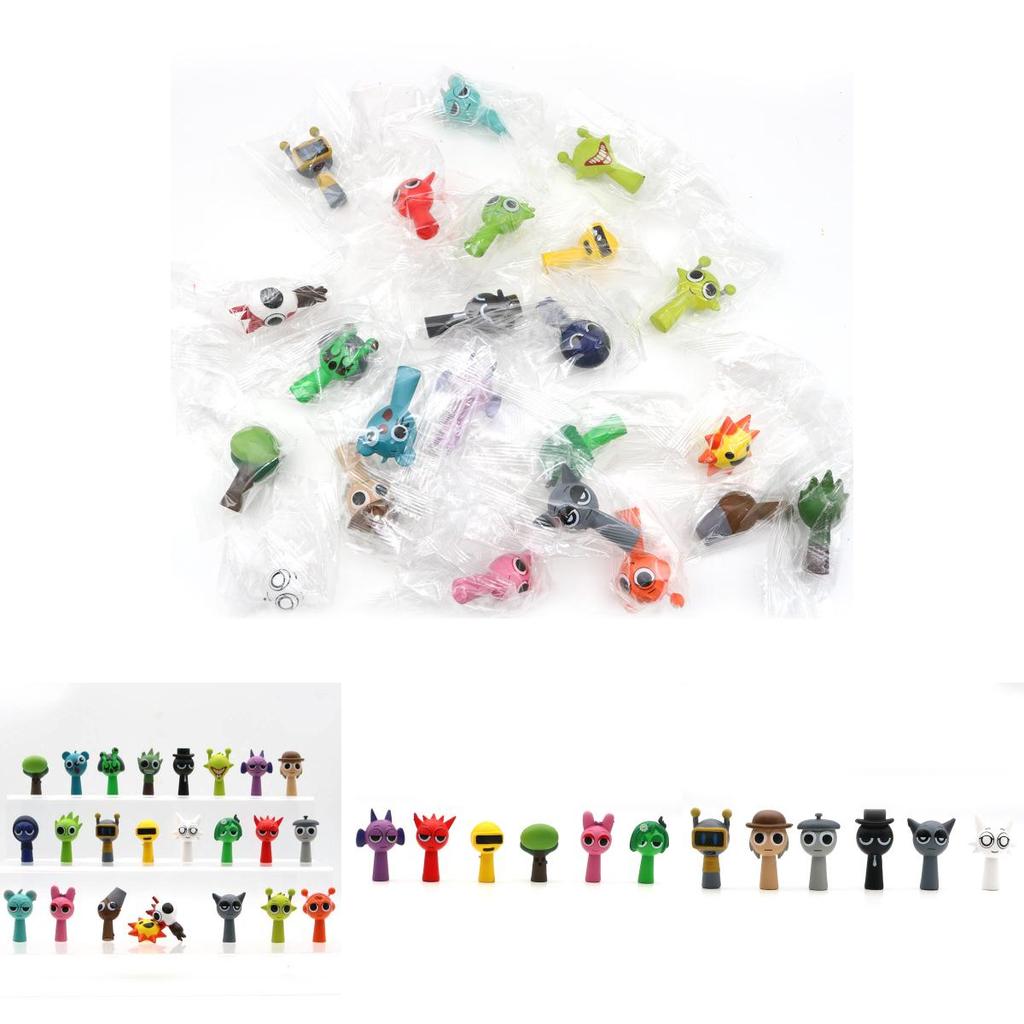 24 Unique Q Version Rhythm Box Office Figurines Music Game Cake Baking Toys Pvc