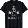 DEADLIFT Funny Halloween Skeleton Weight Lifting Workout T- Shirt