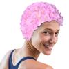 Swim Caps 3D Flower Swim Pool Hat Breathable Water Sports Hat Soft Long Hair Diving Hood Ear Protection Comfortable Pool