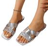 Large Size Flat-bottomed Cool Slippers Casual Wear Simple and Fashionable Square Head Vacation Beach Sandals