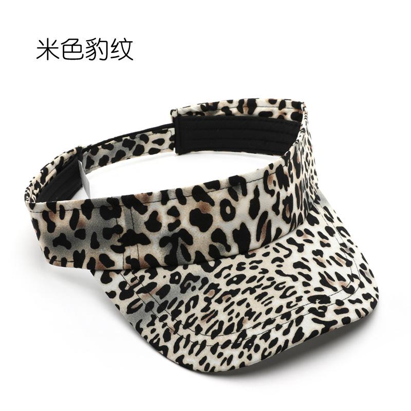 

Spring and Autumn solid color leopard print curved brim baseball cap outdoor sports travel sunscreen sunshade empty top hat
