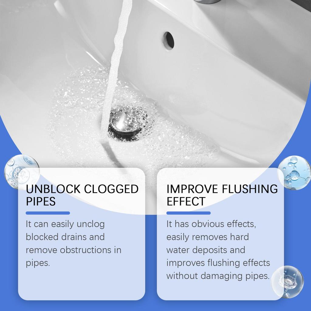 Pipe Unclogging Agent Sink Drain Kitchen Toilet Pipe Cleaning Dissolving Anti-Blocking Unclogging Powder
