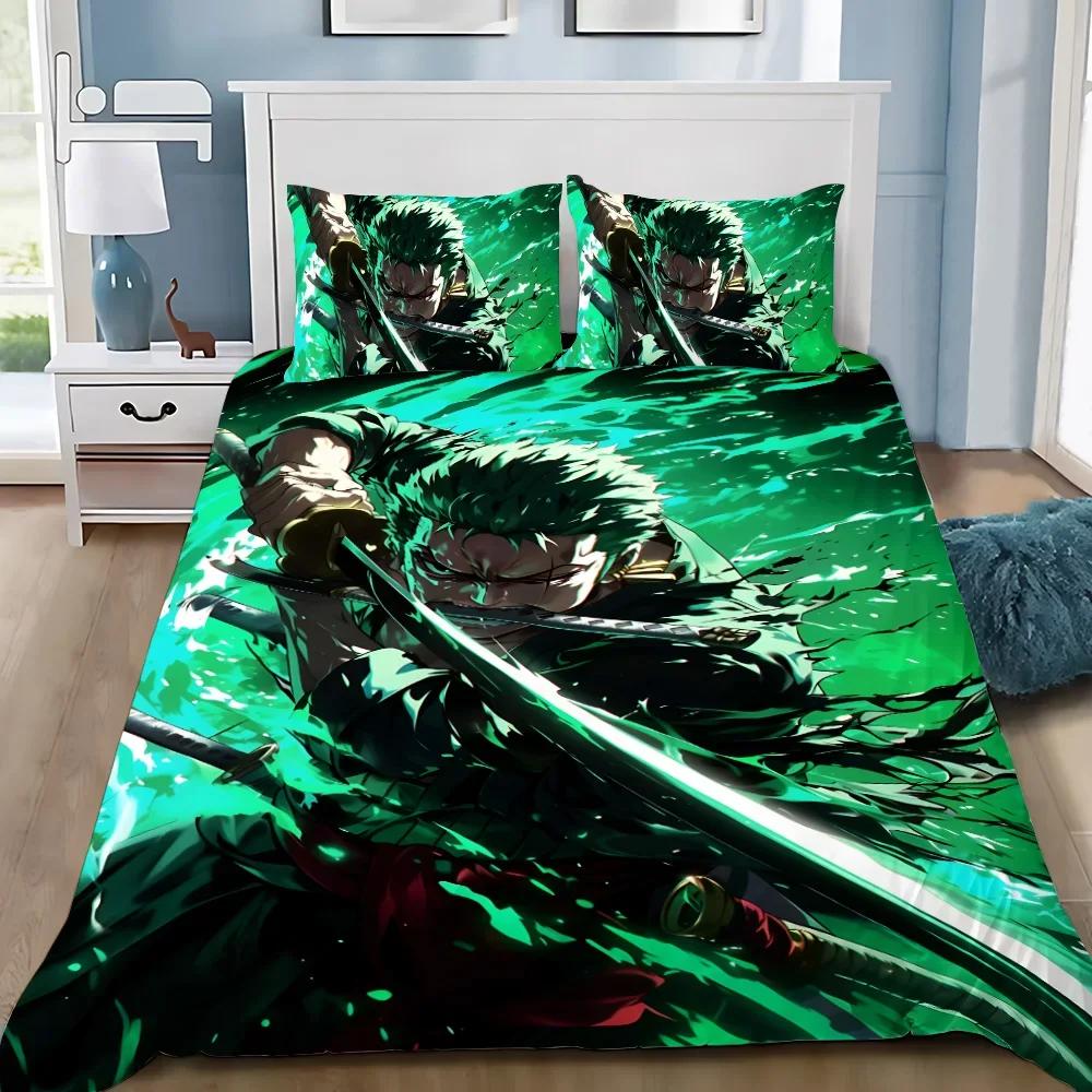 Anime Duvet Cover Pillowcase O-Ones Pieces Bedding Set Luffys Adult Boy Girl Bedroom Decoration Children Gift Single Double Size
