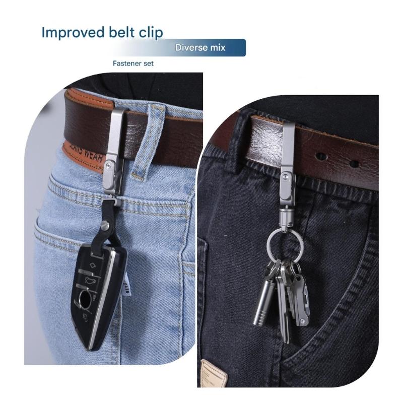 Compact Ti Alloy Key Clip Belt Keychain For Minimalist Lifestyle Attachment To Pockets Belts or Bags Securely