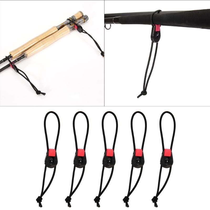 Fishing Rod Tie Straps Rod Holder Belt Bungee Fasten Suspender Wrap Lure Fishing Tackle Boxes Tool and Accessories