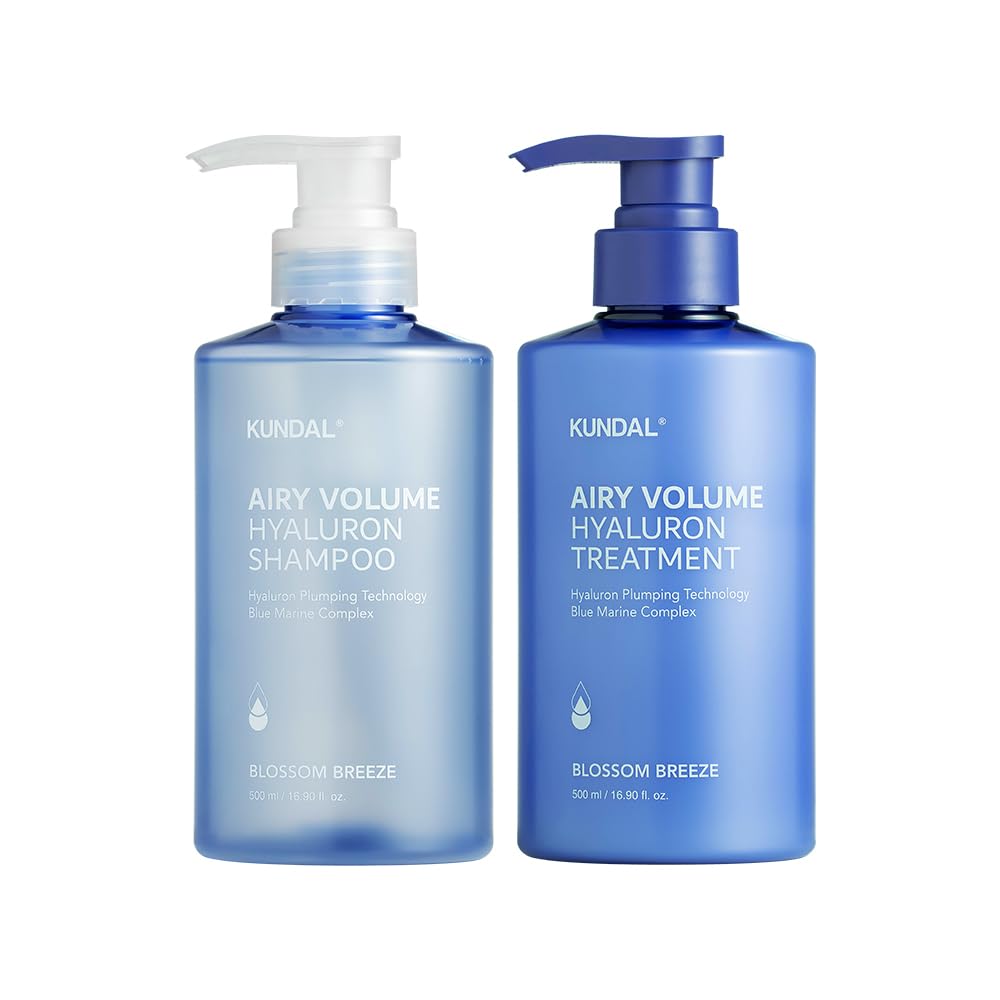 

KUNDAL Легкий объем Гиалуроновый шампунь и кондиционер Набор бутылка (500мл каждый) #BlossomBreeze #Упругость #Объем #Слабокислый #Увлажняющий белый