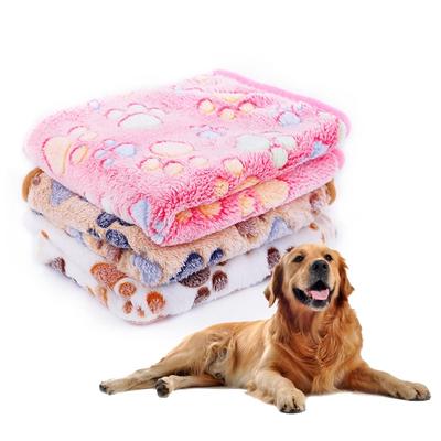 Thicken Fleece Pet  Blanket  Paw Print Pet Sofa Cushion Warm Soft Cat Dog Cover Blanket Home Washable Dog Bed Mat