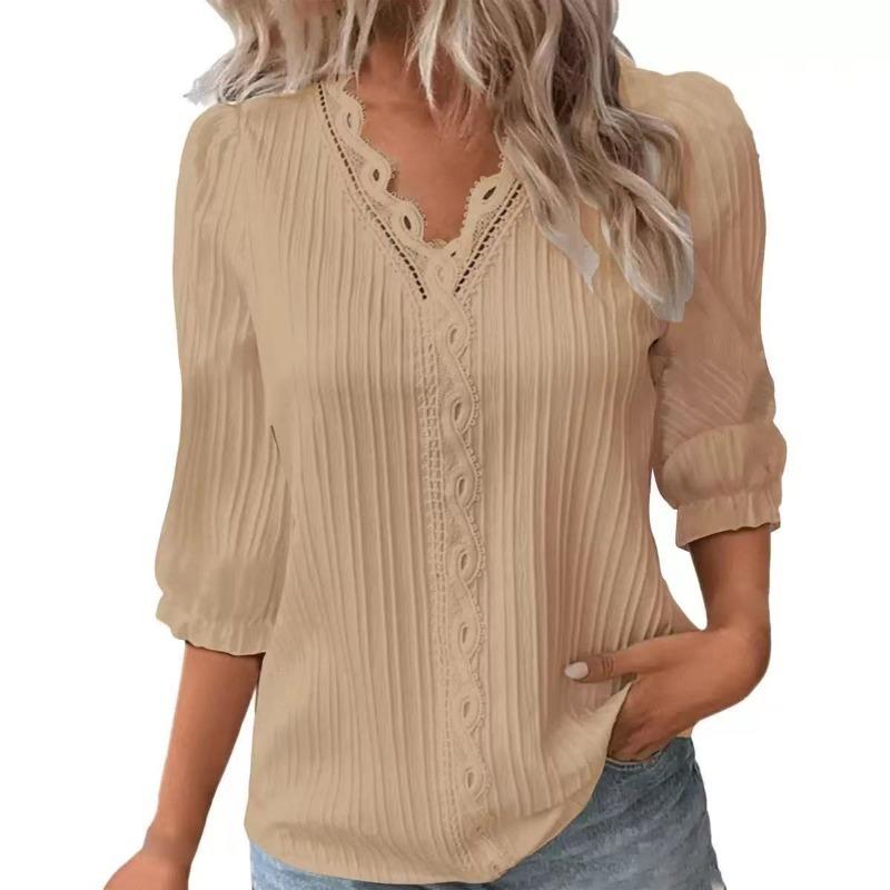 BITCED Women's Fashion Casual V-Neck 1/2 Sleeves Blouses & Shirts